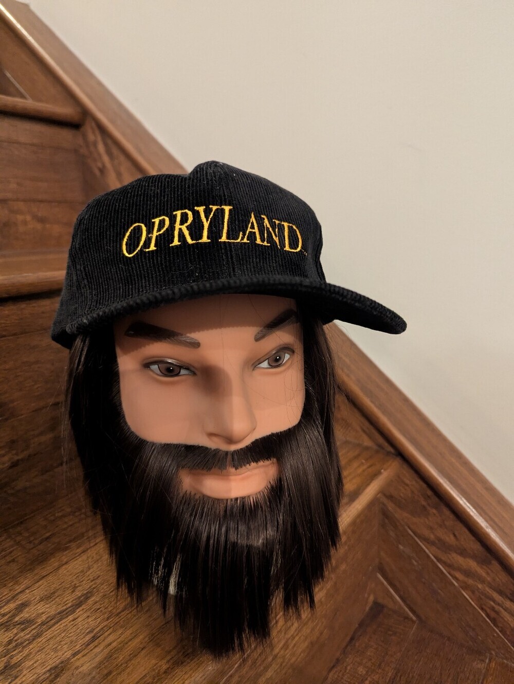 Vintage Opryland USA merchandise Blackand Gold corduroy trucker hat One Size